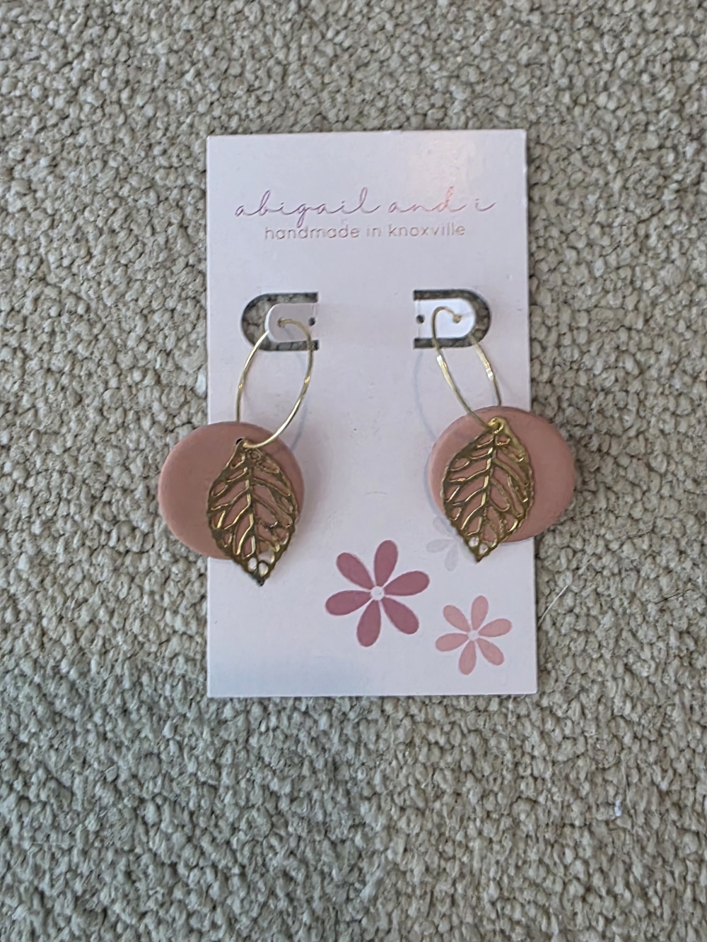 New! Clay & Gold Leaf Earrings